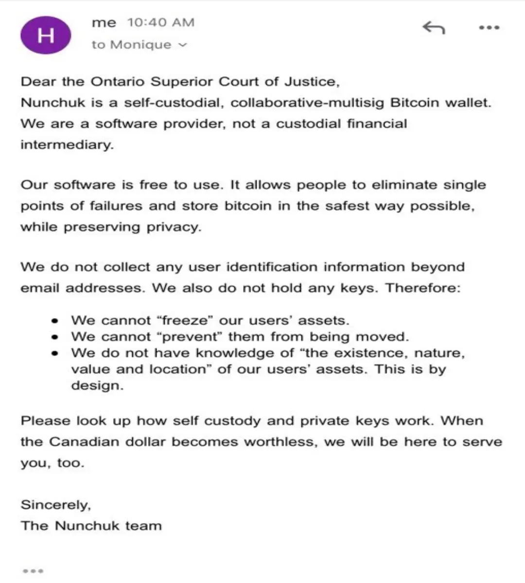snap from Nunchuck wallet tweet