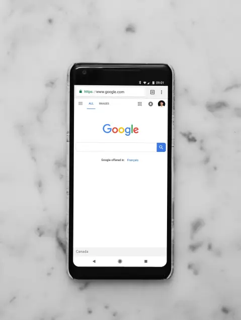 Google on an iPhone