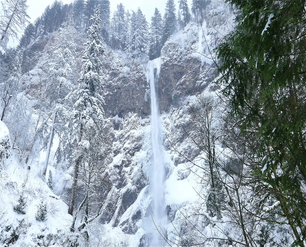 Multnomah Falls In The Snow!