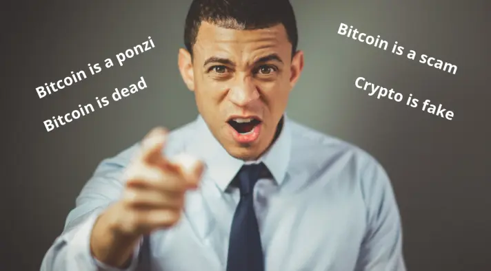 bitcoin is ponzi, bitcoin is a scam, bitcoin is dead, crypto is fake