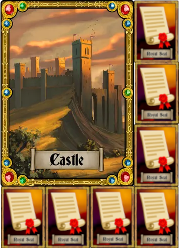 Castle NFT surrounded by Royal Seal NFTs
