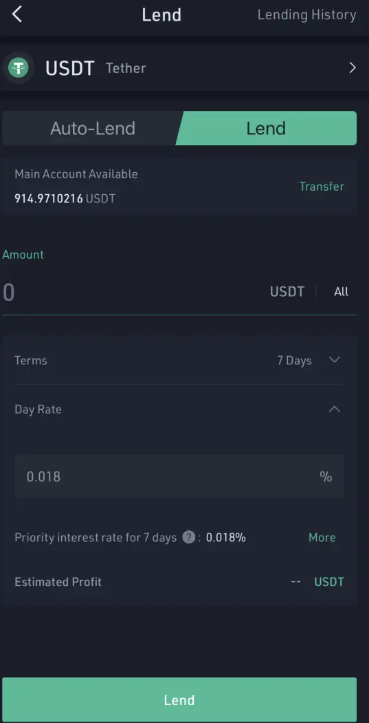 KuCoin Lending