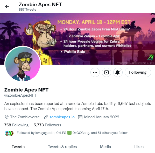 Zombie Apes NFTs