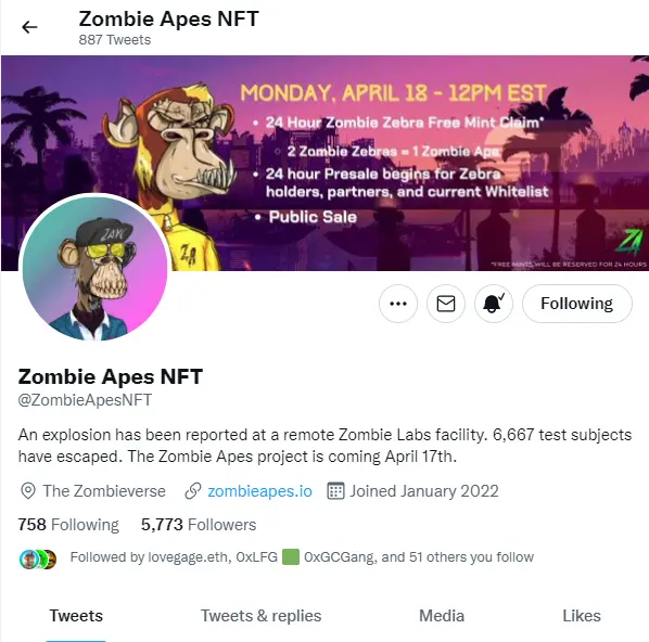 Zombie Apes NFTs