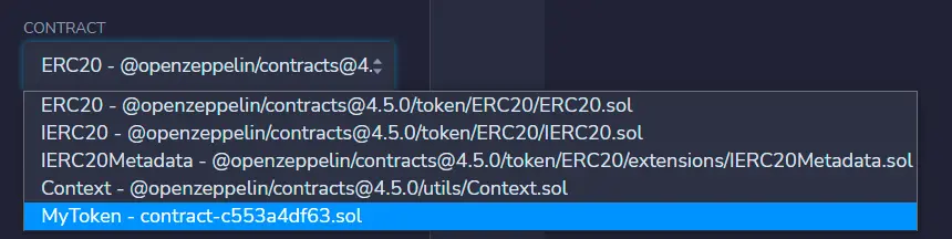 Remix Contract Selection