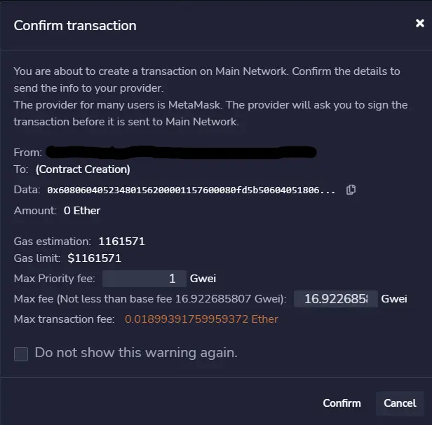 Remix Deploy Confirm Modal