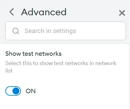 Metamask Test Networks