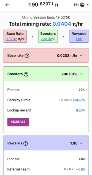 The Pi app dashboard