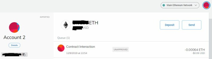 Unapproved transaction