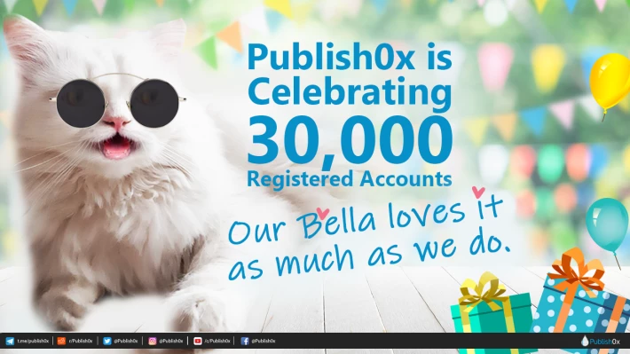 30000 accounts on Publish0x celebration picture
