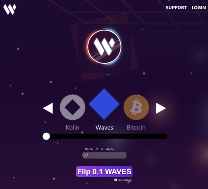 WavesTokenCasino.com website