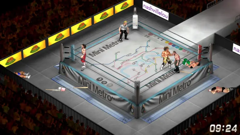 Beast Garden ad panels in Fire Pro Wrestling World