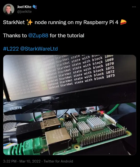 Starknet Raspberry Pi 4