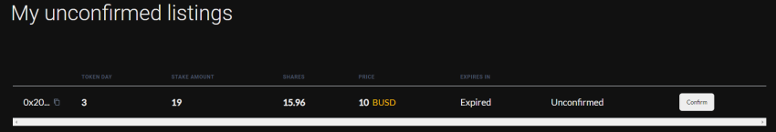 Unconfirmed Listings