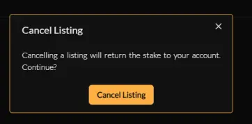 canceling a listing