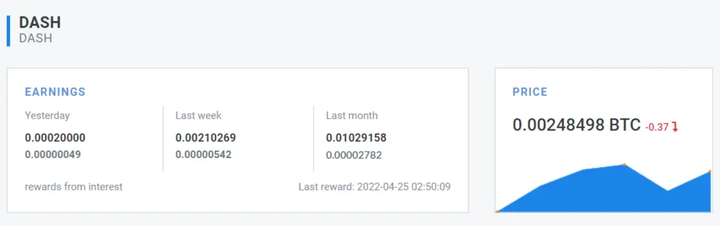 Last week's earnings from 1 dash