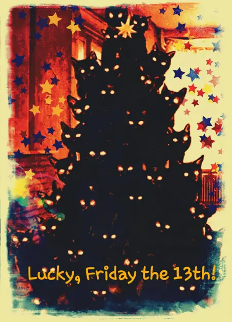 A Tree full of black cats Friday the 13th Nifty Buckles copyright 2019-2020 all rights reservedcopyright