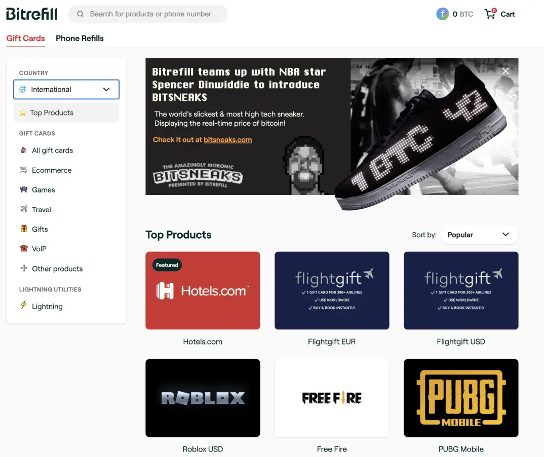 Bitrefill crypto gift cards amazon