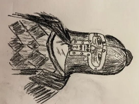 Sketch of me in medieval helmet