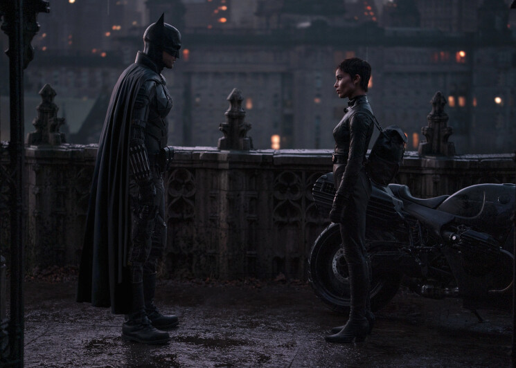 Robert Pattinson and Zoe Kravitz in The Batman movie