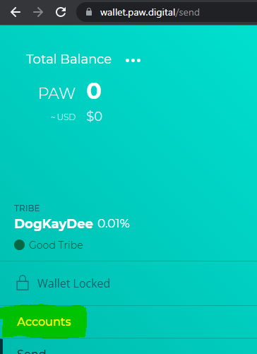 Click on Accounts
