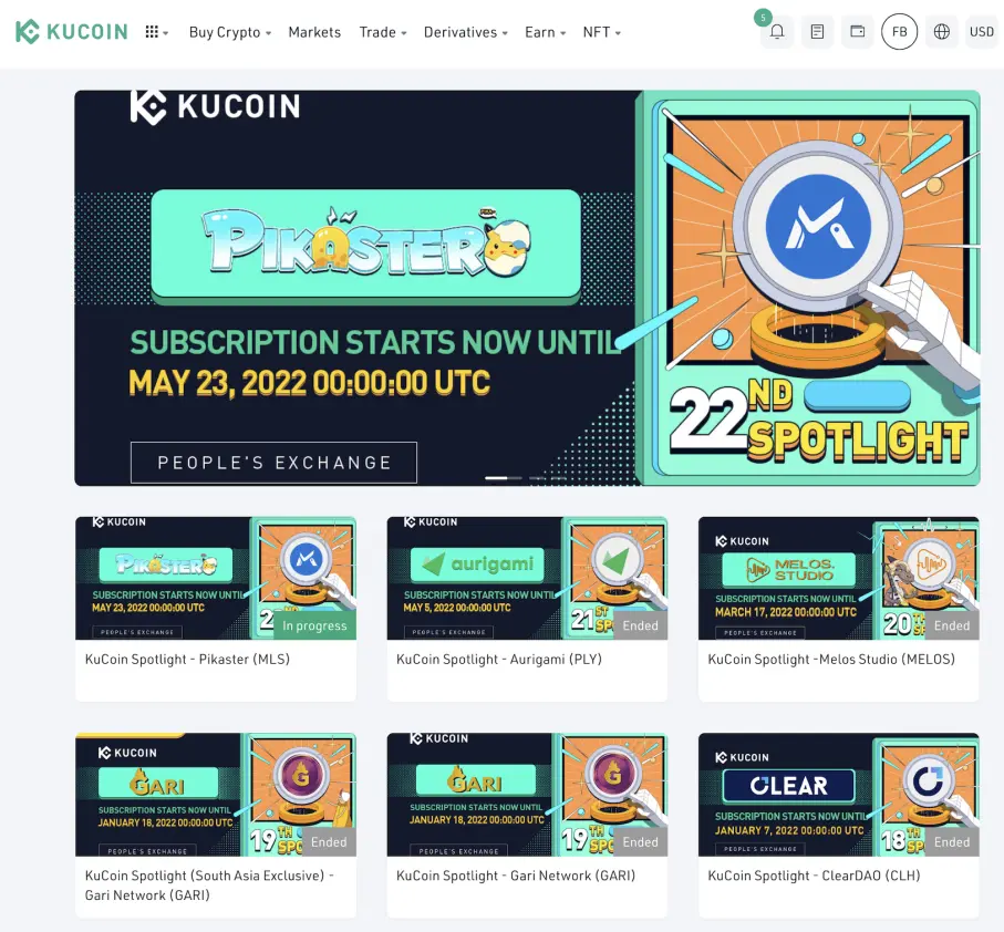 KuCoin Spotlight Projects Overview