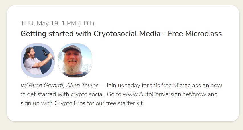 cryptosocial media microclass