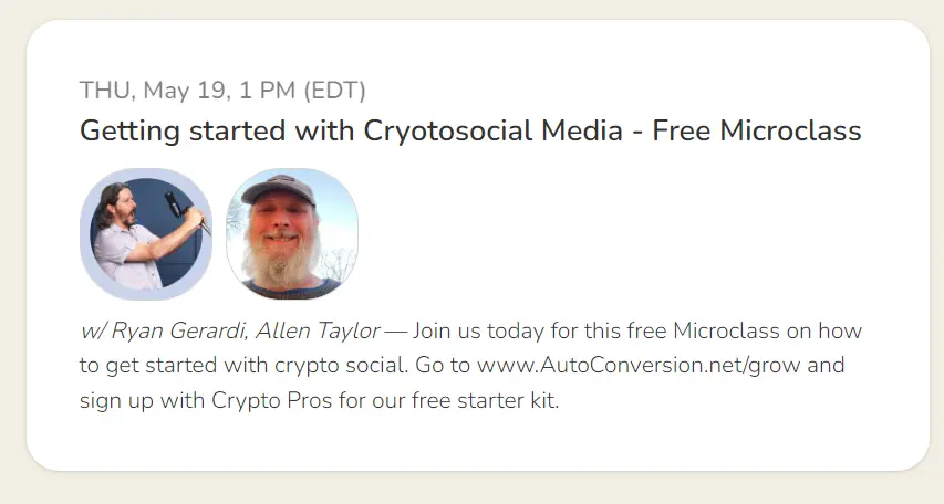 cryptosocial media microclass