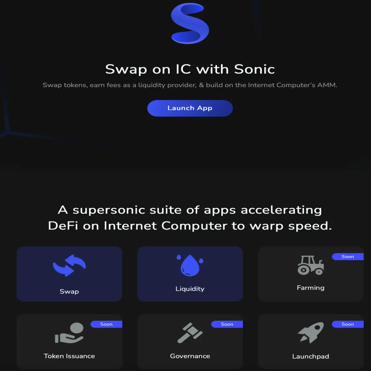(Sonic website homepage)