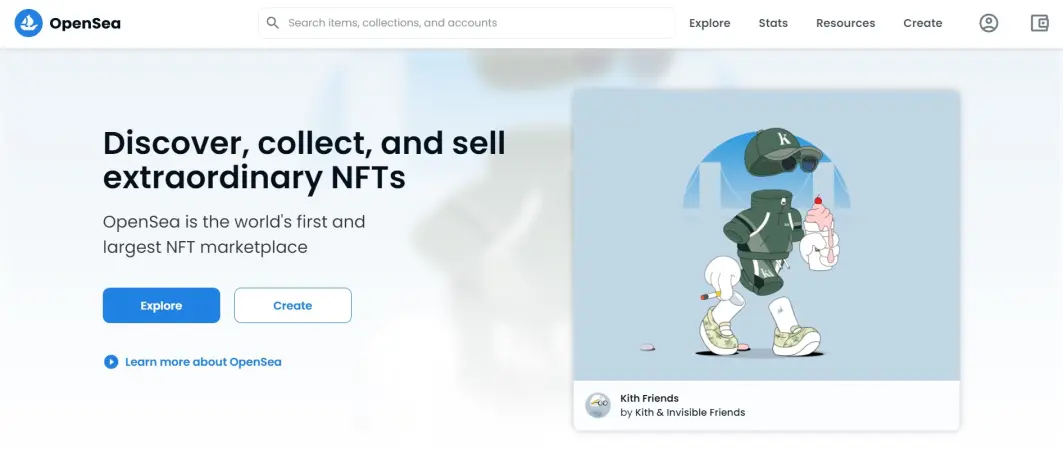 OpenSea Landing Page