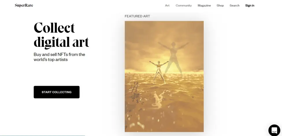 SuperRare Home Page