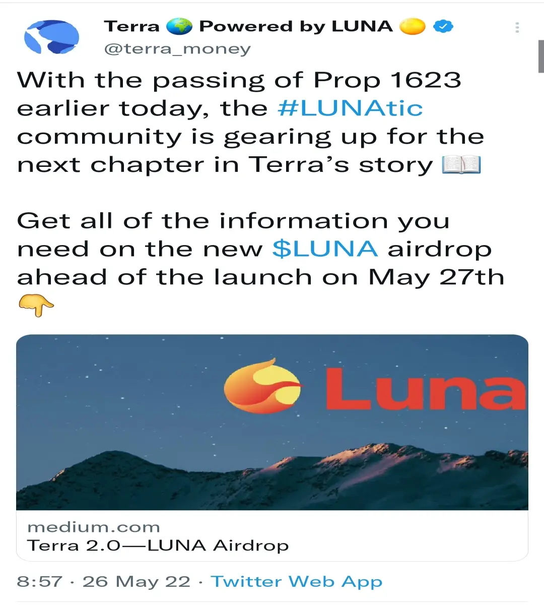 LUNA 2.0 launch