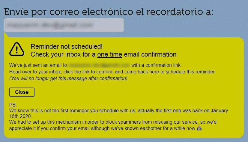 Aprobar correo de recordatorio