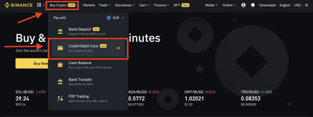 Buy Stablecoins With Your Credit Card On Binance