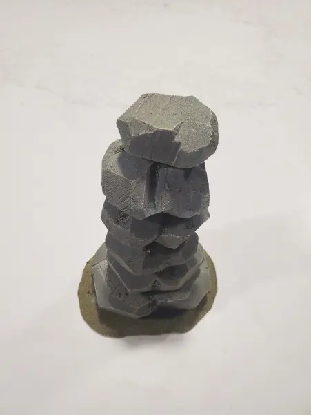 Rock column made with polystyrene foam painted for scenery