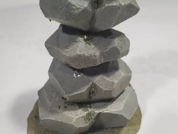 Rock column made with polystyrene foam painted for scenery (Details)
