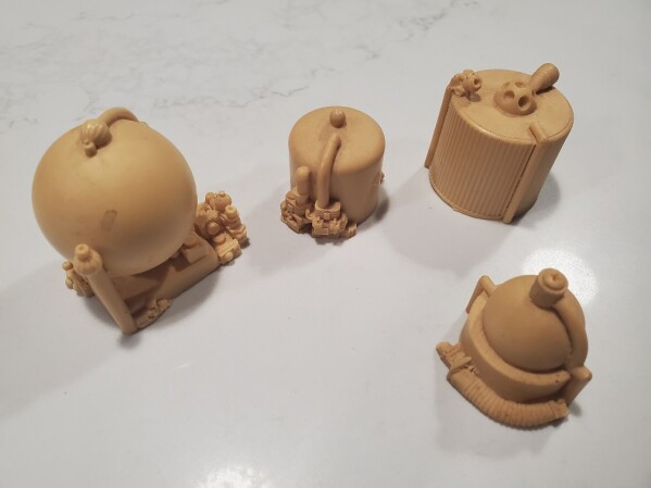 Resin modules used for battlefield scenery