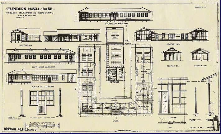 Flinders naval depot (source http://www.rancba.org.au/history_of_comms_school.htm )