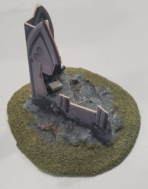 Small fortification made with cardboard on a base