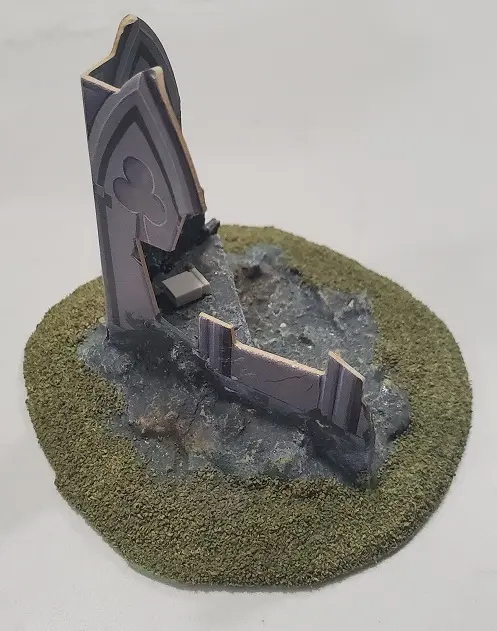 Small fortification made with cardboard on a base