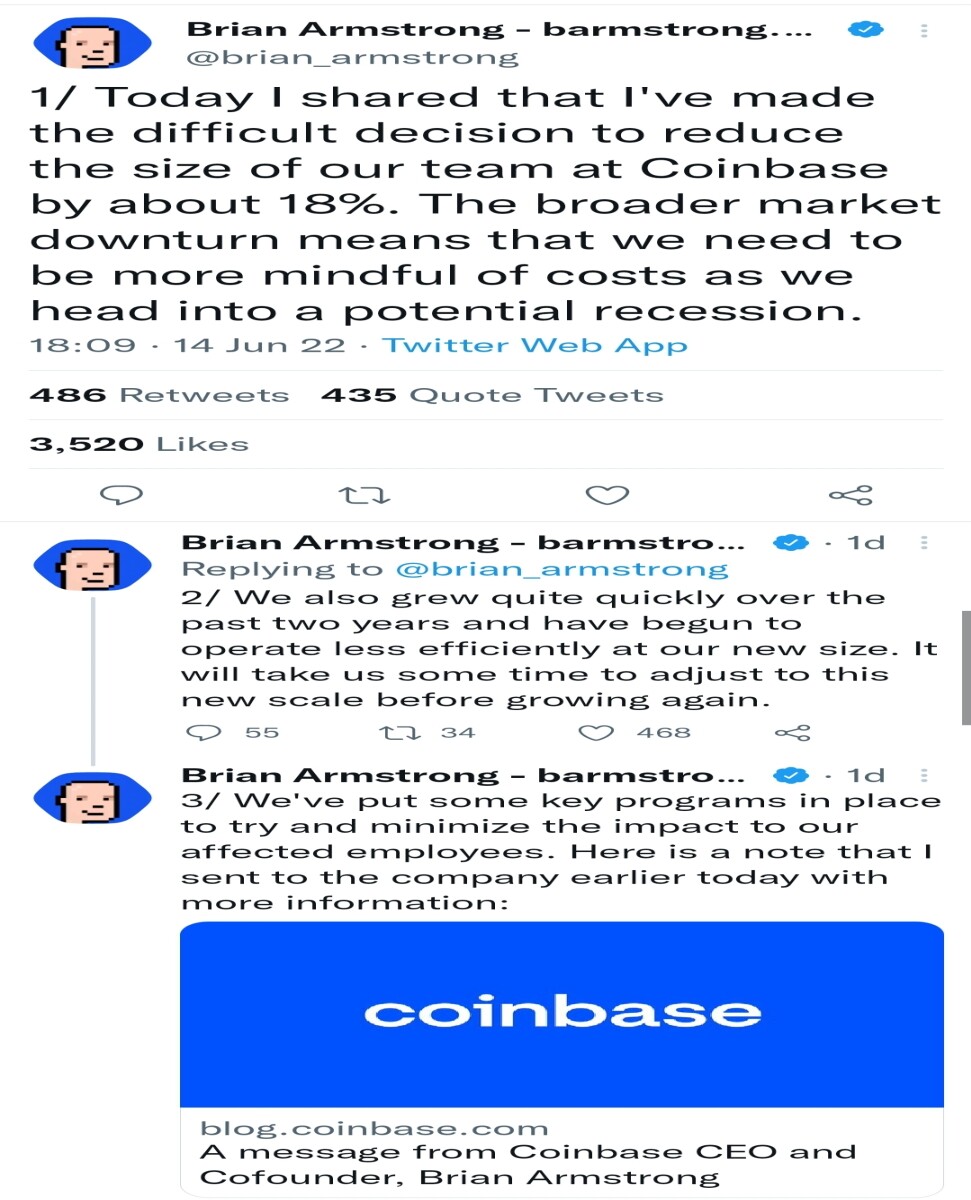 Coinbase tweet screenshot