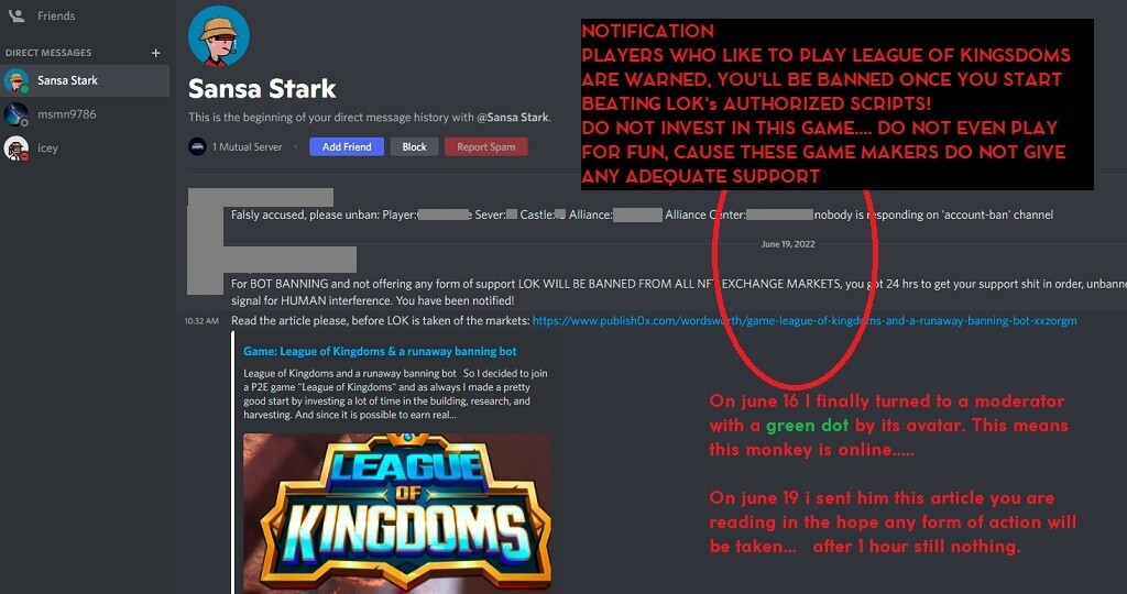 no sign of life from moderators too