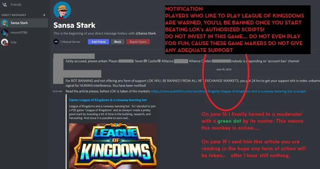 no sign of life from moderators too