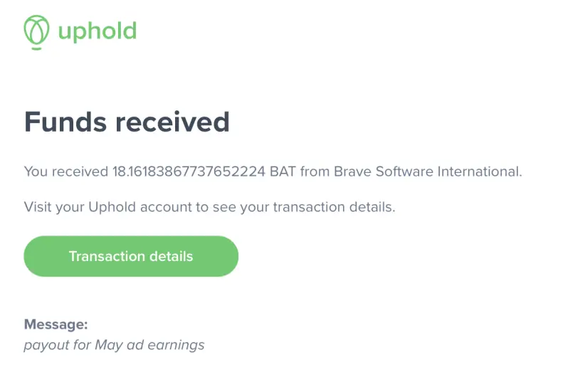 $BAT payment Brave Browser