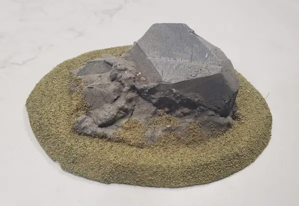 Rock made with polystyrene foam painted for scenery