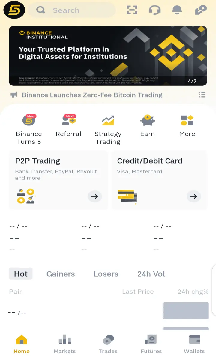Binance Homepage