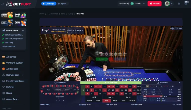 Betfury Roulette Game