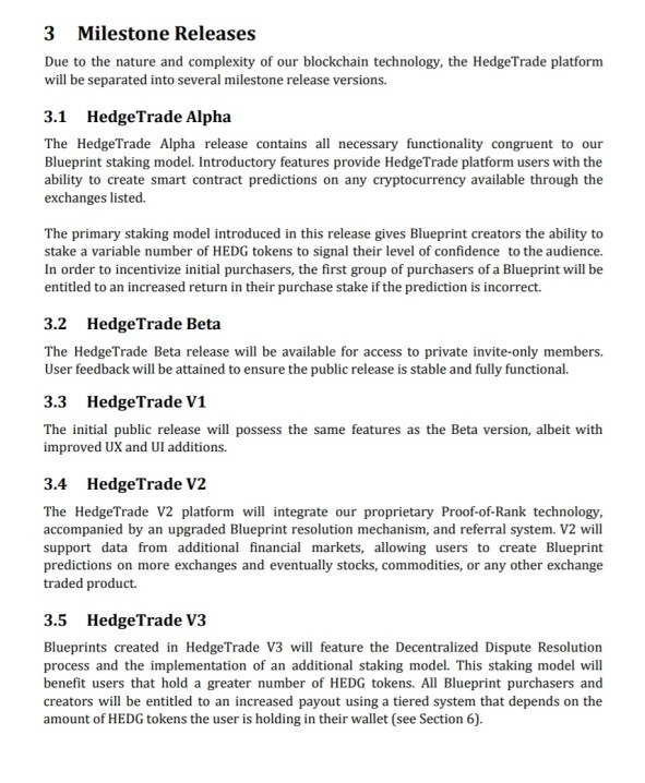 HedgeTrade roadmap