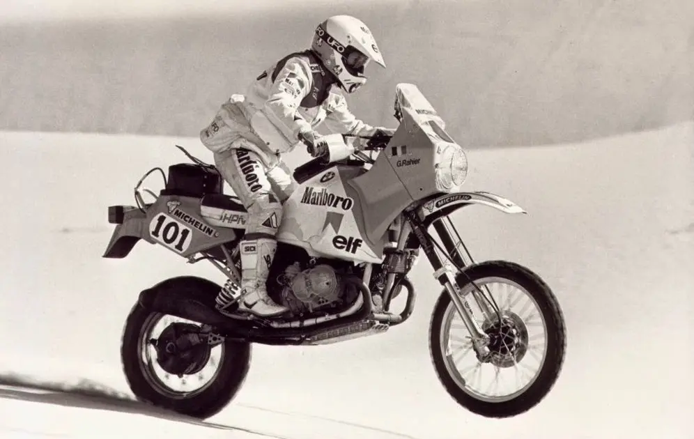 Gaston Rahier at the 1985 Dakar rally