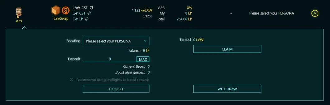 LAW-CST LP staking pool